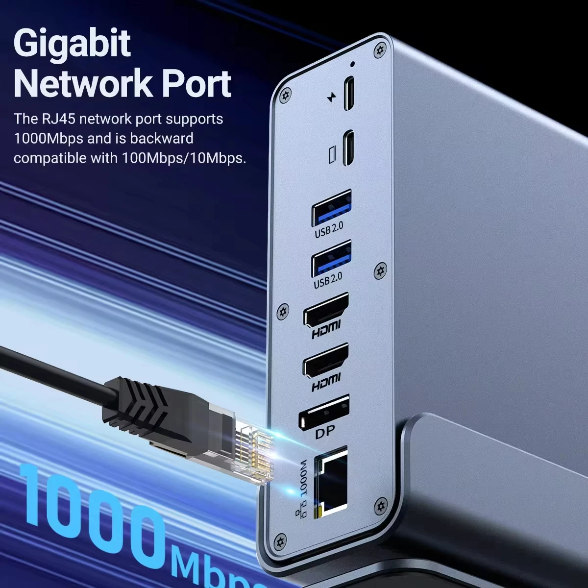 Usb C Hub - Base Giratoria MST con Pantalla Triple,