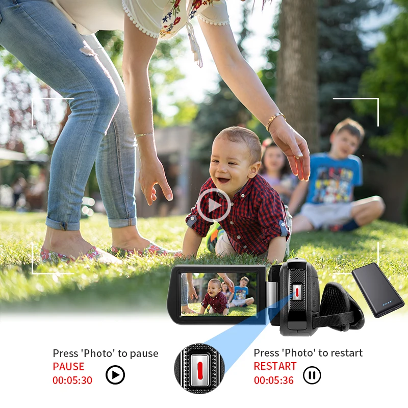 Ordro 4K Video Camera Digital Camcorder for Youtuber Vlog IR Night Vision Full HD Professional Filmadora Camara