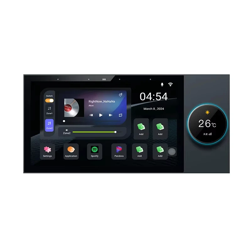OEM T7 7 Inch Android 11 Audio Player 8x25w Speaker Amplificador TUYA Zigbee Gateway Smart Control Panel Wall Amplifier