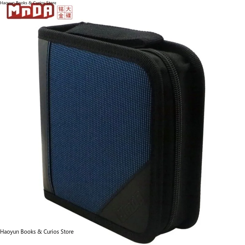 Organizer na 40 płyt CD/DVD, niebieski, wytrzymały płócienny futerał do przechowywania, płócienna torba na CD/DVD, (portfel na CD/DVD - mieści 40 płyt)