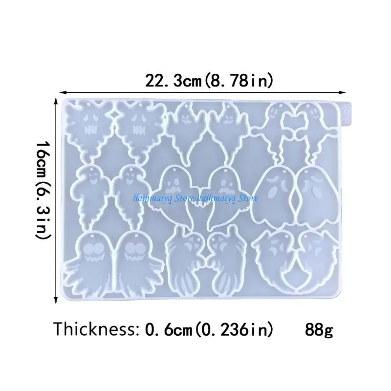 573B هالوين شبح الحلق قالب السيليكون مع العفن المصنوع يدويًا #6