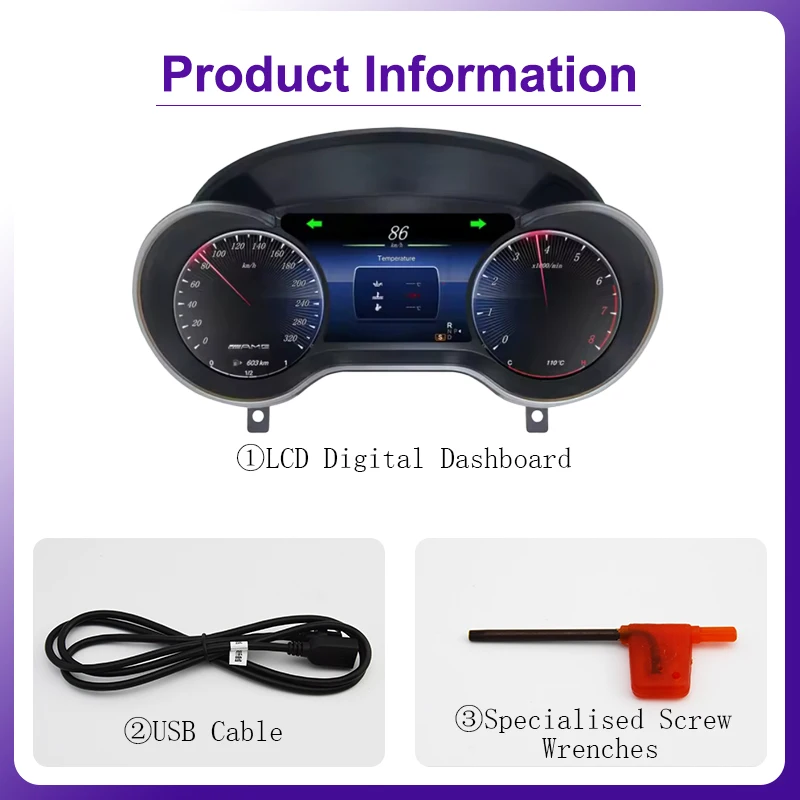 AUTOTOP 12,3 1920*720 Linux Auto LCD Digital Dashboard Cluster Für Benz G Klasse GLE GLS ML GL Auto instrument Panel Cockpit – Detail 6