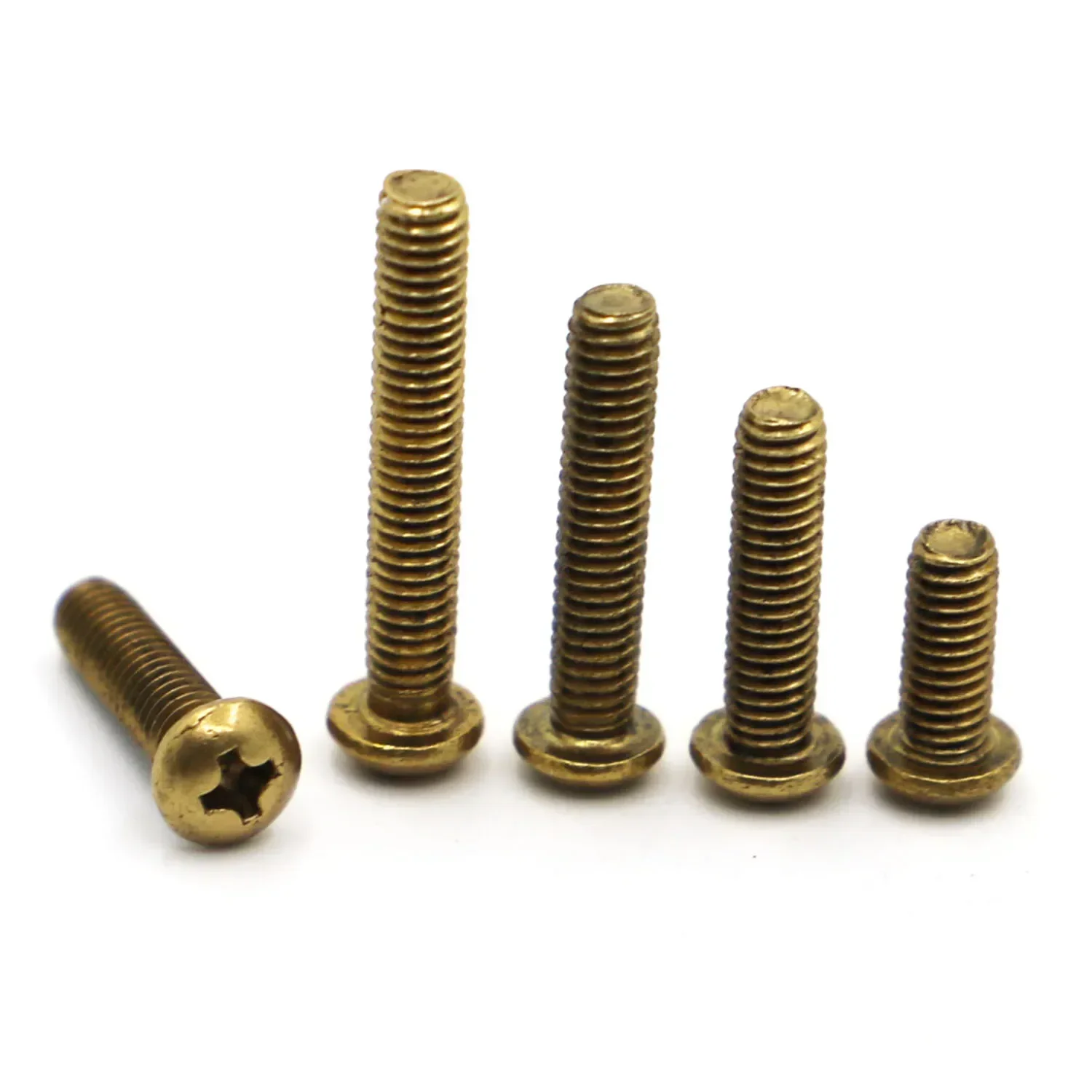Copper Machine Screws Phillips Machine Pan Head Brass Screws 5-10-20-50pcs  M2 M2.5 M3 M4 M5 M6 Length 4-50mm GB818 DIN7985