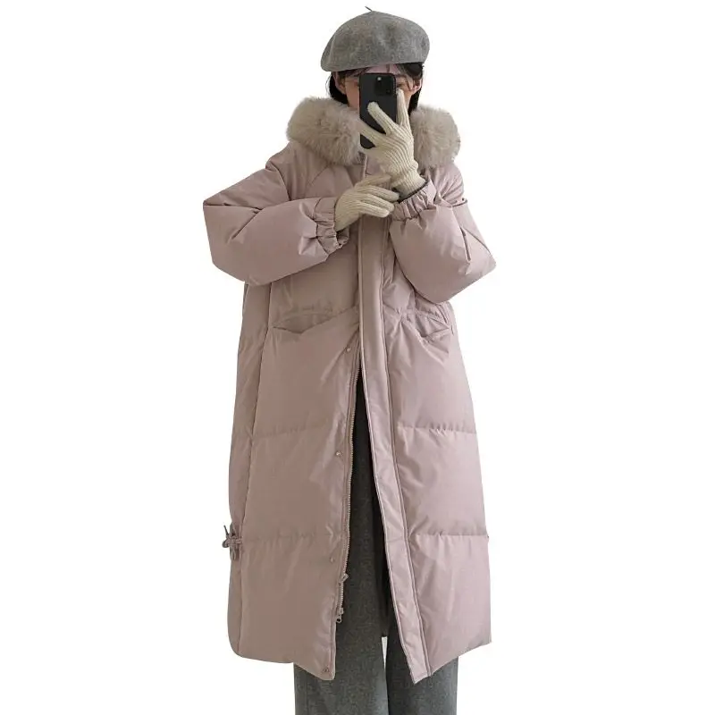 Parka Donna Para Dama Inverno Increspato Strati Telai Pieghe Maxi Pressato Elegante Dolce Preppy Studenti universitari Letterario Tenero