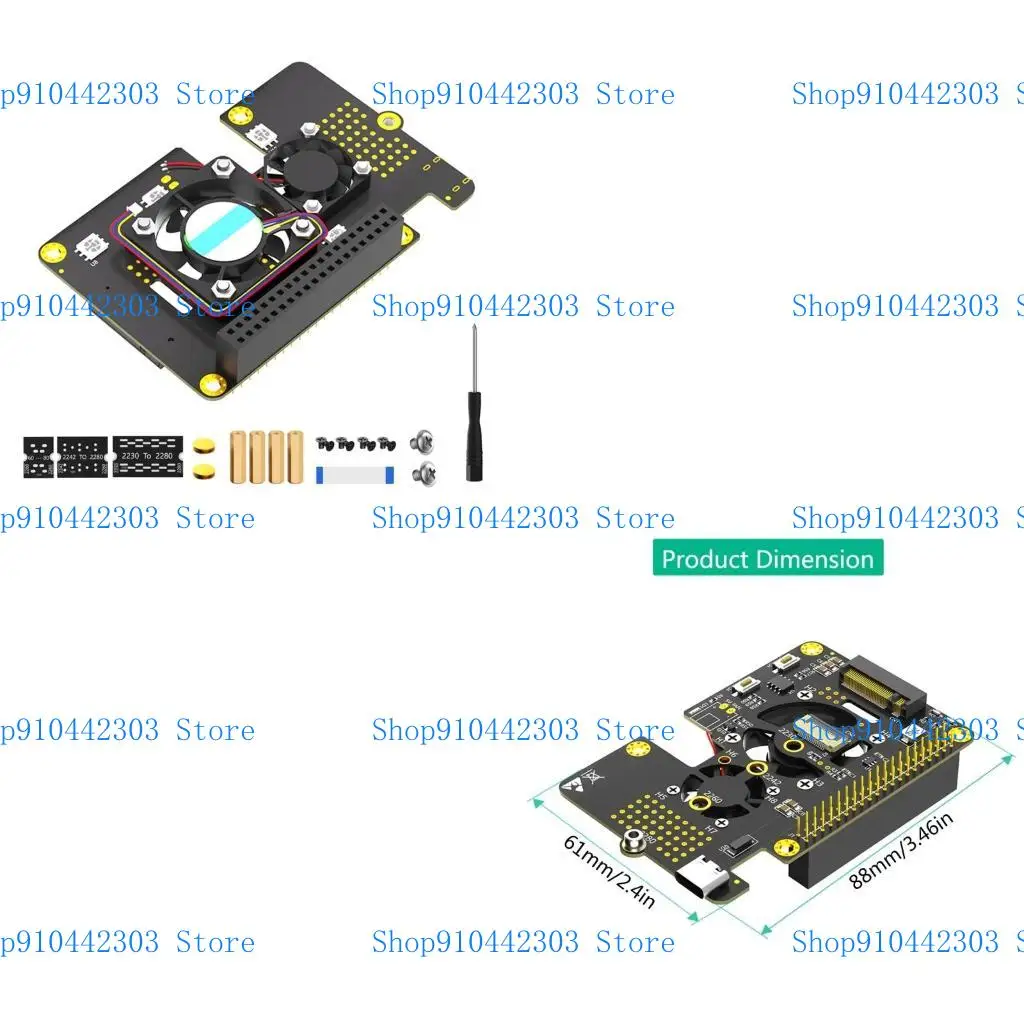 

L4MD 3 in 1 M.2 NVMe SSDs to PCIe Adapter with Two Coolers Fan and Automatic Discoloration LED for 5
