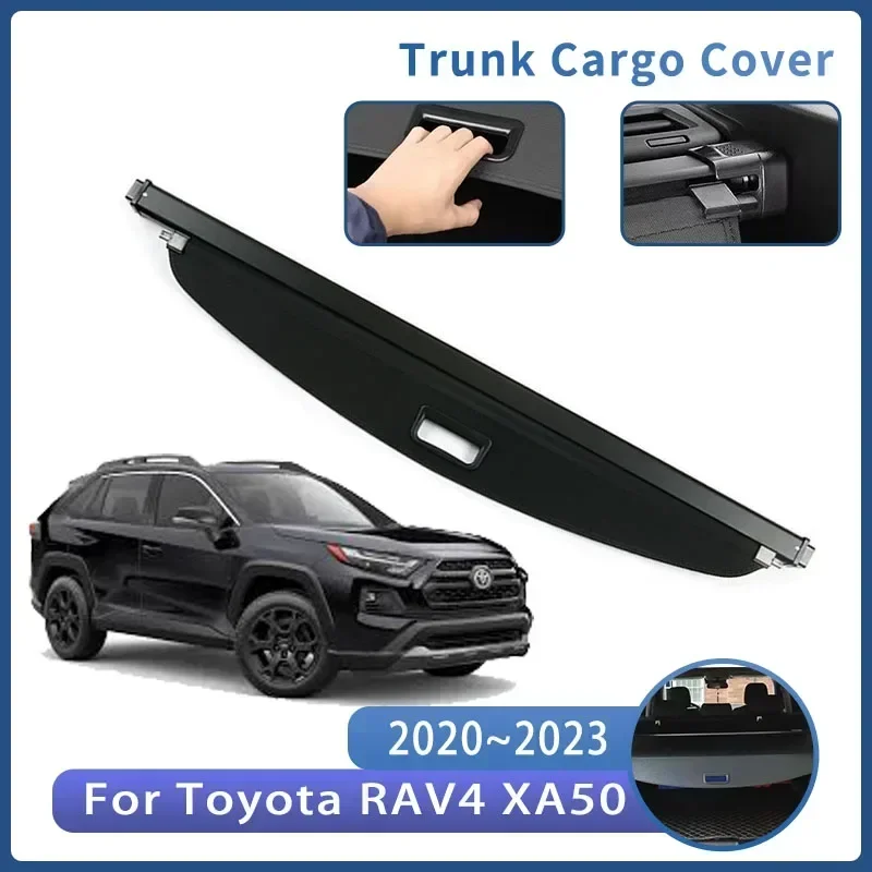 Staffa per bagagliaio di un'auto per Toyota RAV4 XA50 2020 ~ 2023 Baule posteriore Cargo Copertura Tenda retrattile Partizione Privacy Accessori auto