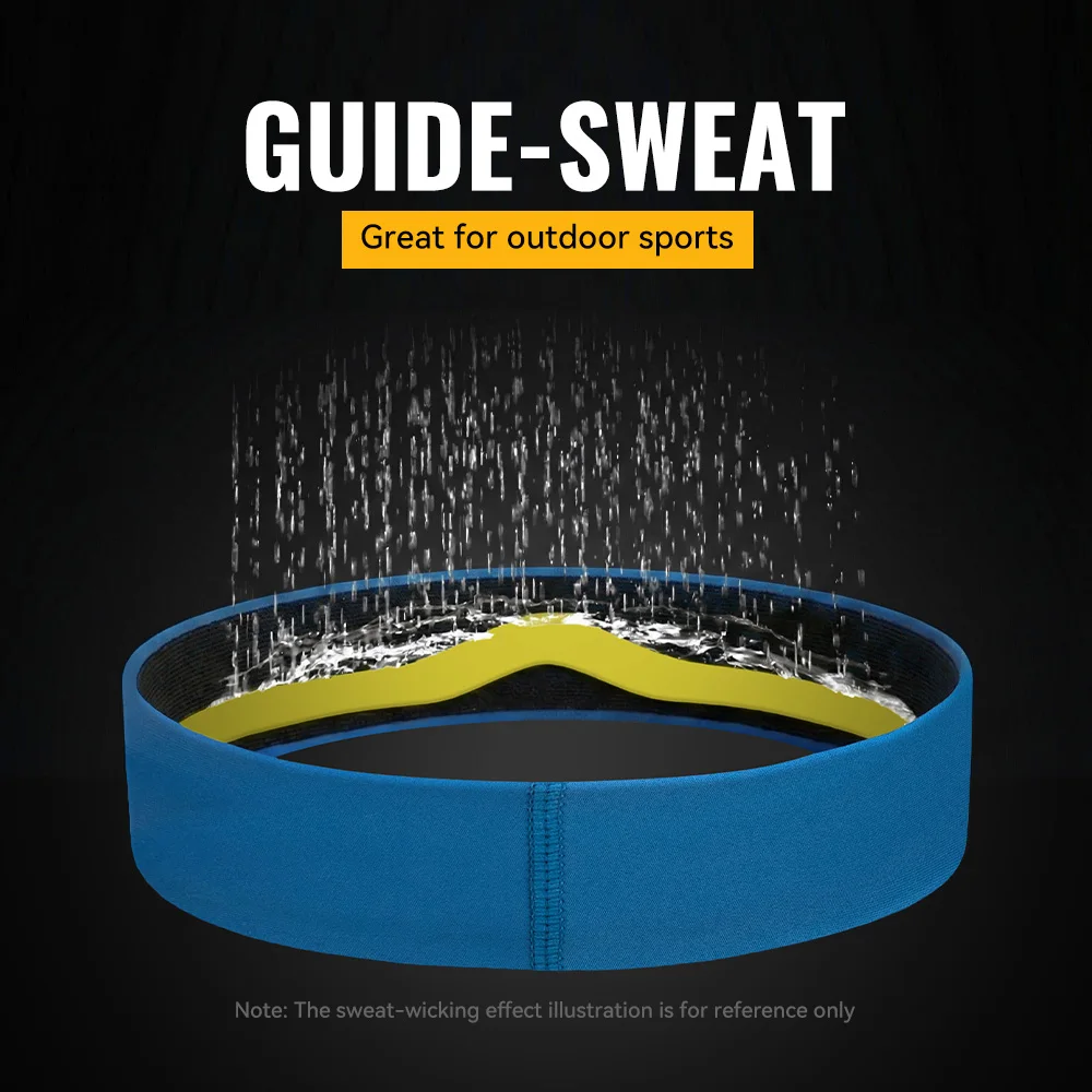WRELS Women Men Yoga Absorb Sweat Head Band Elastic Fitness Basketball Running Sweatband Sweat Breathable Bandage Head Hair Band image 2