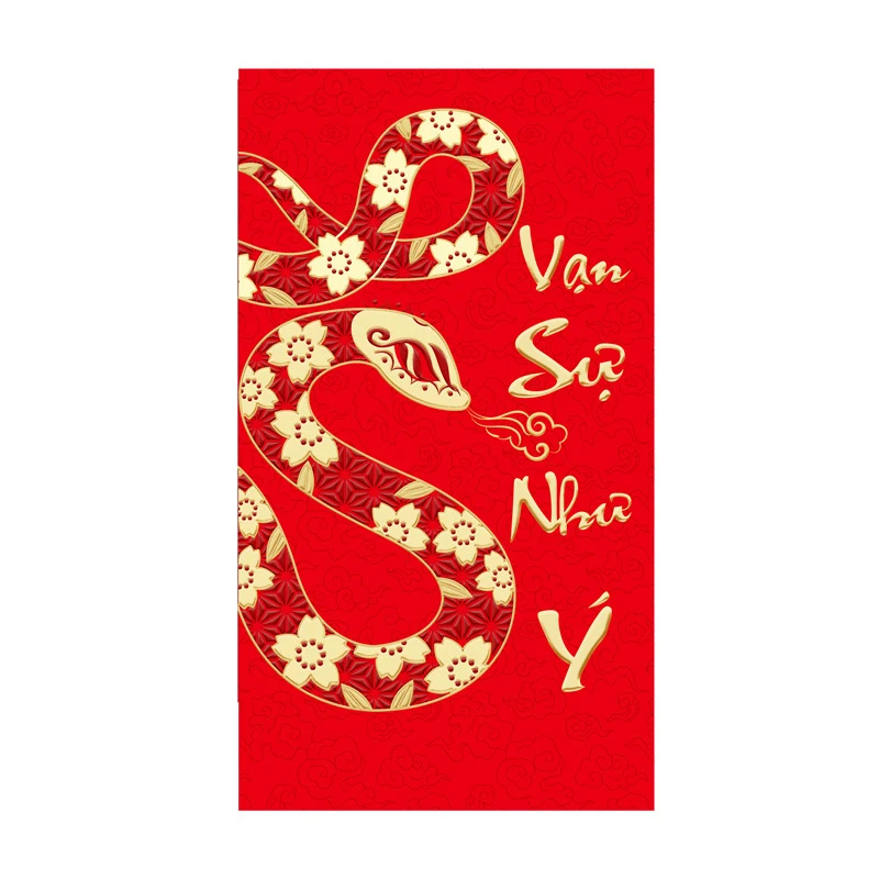 6 Pcs Cartoon Zodiac Snake Spring Festival Red Envelope Cute Fashion Lucky Money Bag Creative Chinese New Year Red Packet Gifts