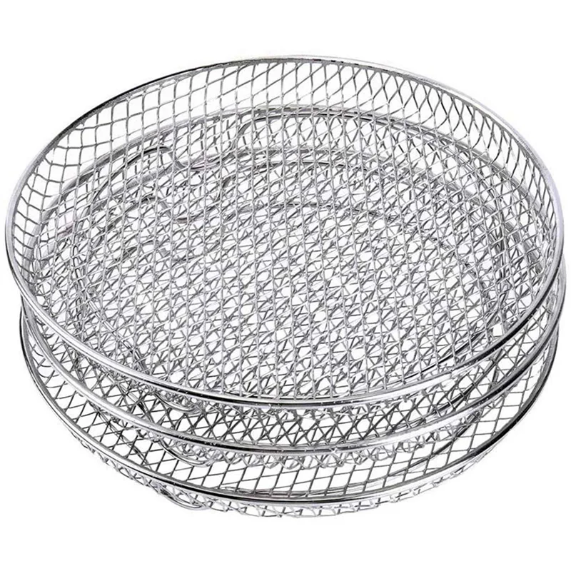 【PASSIONE 】3X Air Fryer Three Stackable Dehydrator Racks For Gowise Ninja Stainless Steel Air Fryer Rack Fit All 4.2-5.8