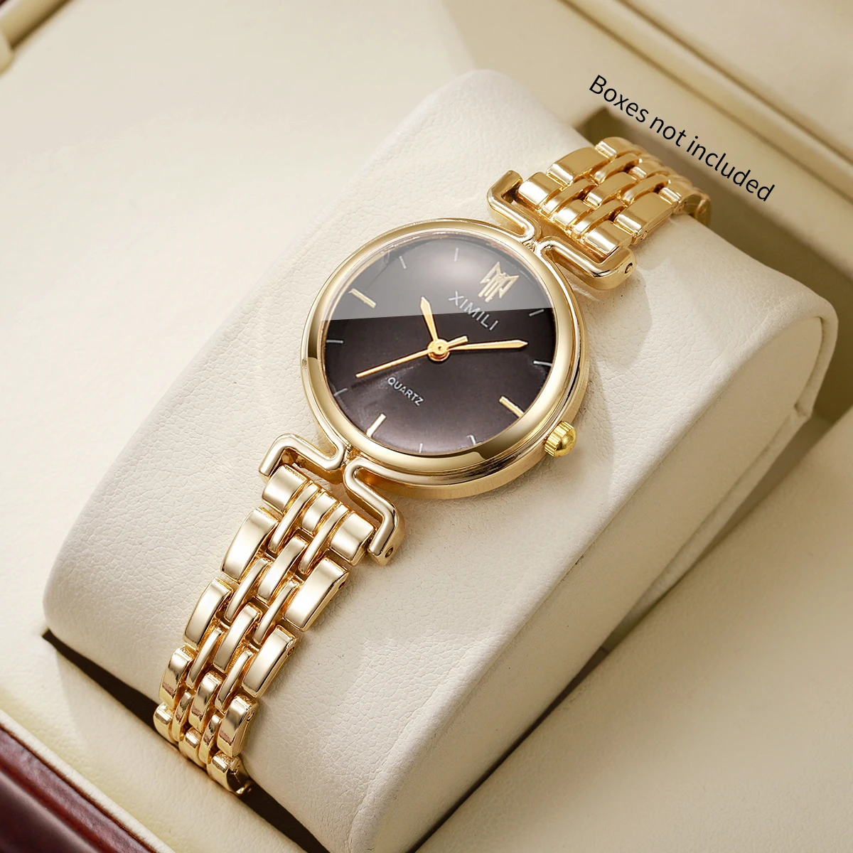 Fashion Round Dial Women Quartz Watch Stainless Steel Bracelet Strap Ladies Dress Wristwatches Relogio Feminino（Without Box）