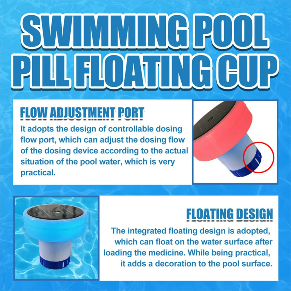 Solar Pool Ionizer Light Up Chlorine Holder 7 Colors Chlorine Tablets Floater Adjustable Chemical Delivery for Pool Spa Hot Tub