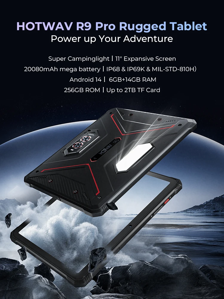 [Ship From Germany]HOTWAV R9 Pro Rugged Tablet 11'' FHD+ 2K Display 20080mAh Pad Android 14 6GB 256GB Camera Global 4G Tablet PC