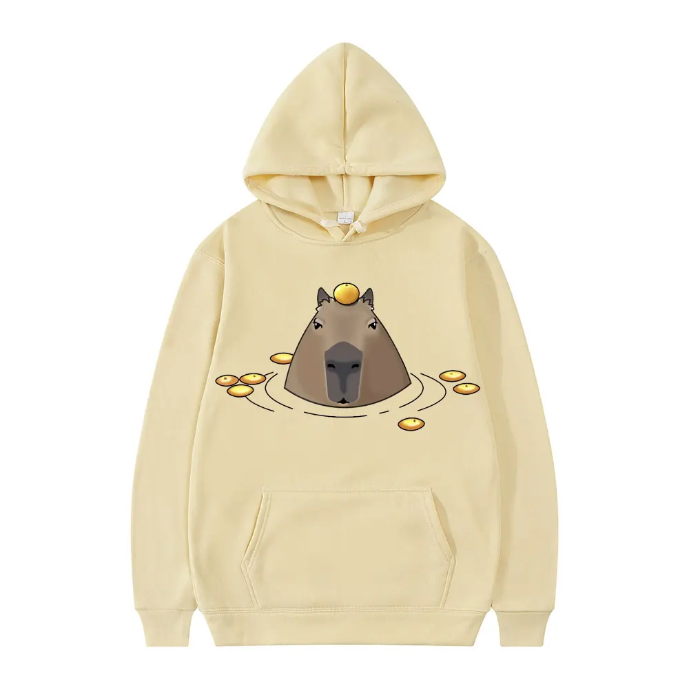 Funny Cute Capybara Hoodie Anime Kawaii Sweatshirt Men Women Hoodies Long Sleeve Streetwear Couples Winter Fleece Loose Pullover