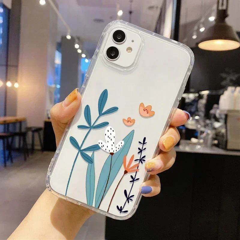 Luxury Flower Case for iPhone 14 11 13 12 Pro Max  XR 6 7 8 Plus X 13 Mini 14promax 13promax Silicon Funda Clear Cover image 3