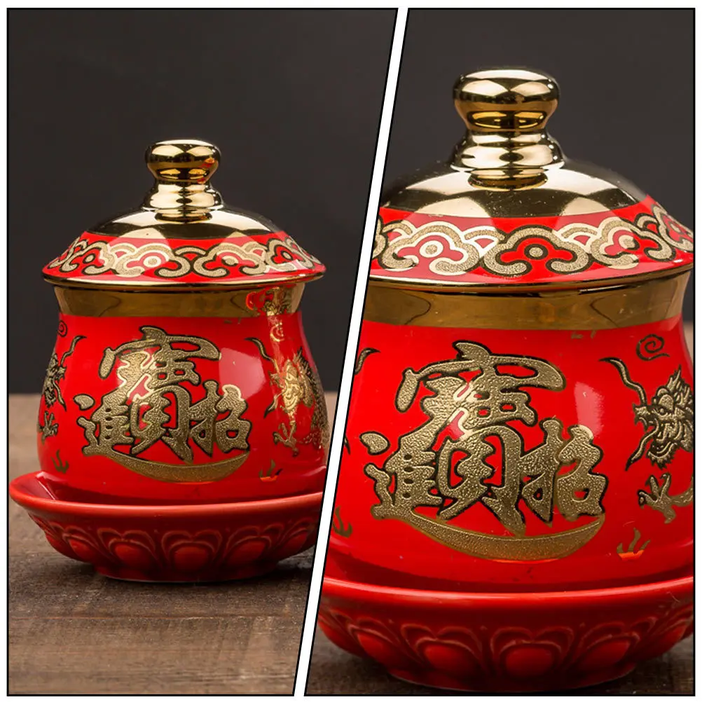 

Ceramics Cup Buddha Worship Cup Temple Supply Auspicious Pattern Offering Sacrifice Worship Water Bowl