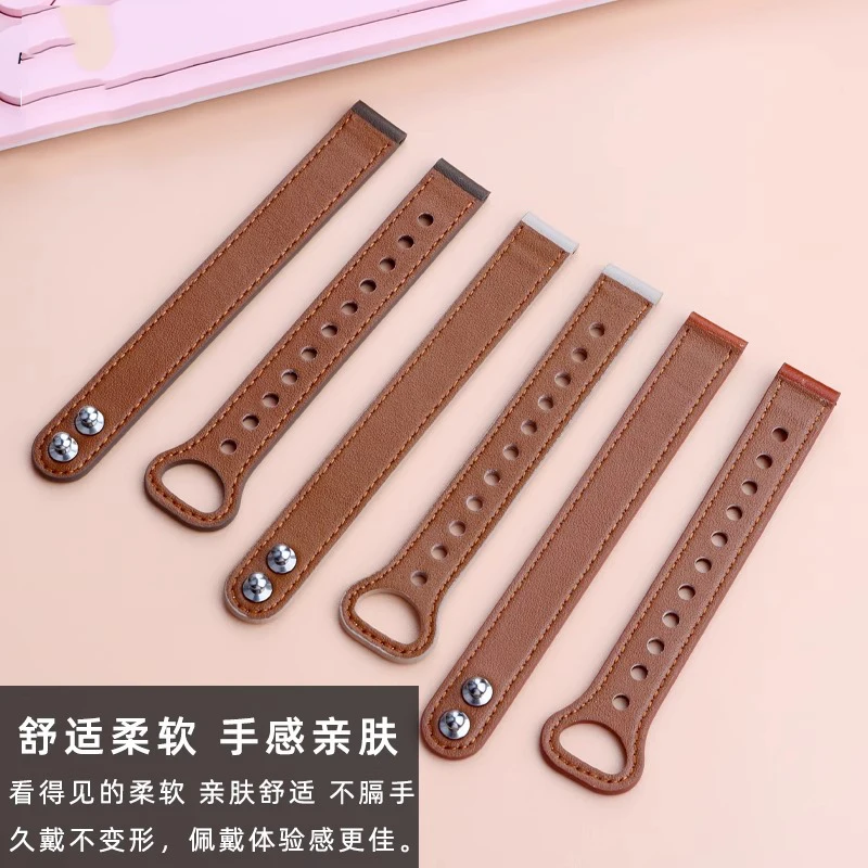 Ремешок из натуральной кожи для нового часов Garmin Lily 2 Girls 14 мм Lily2 Instagram Стиль Модная петля с пряжкой из воловьей кожи Цепочка для часов