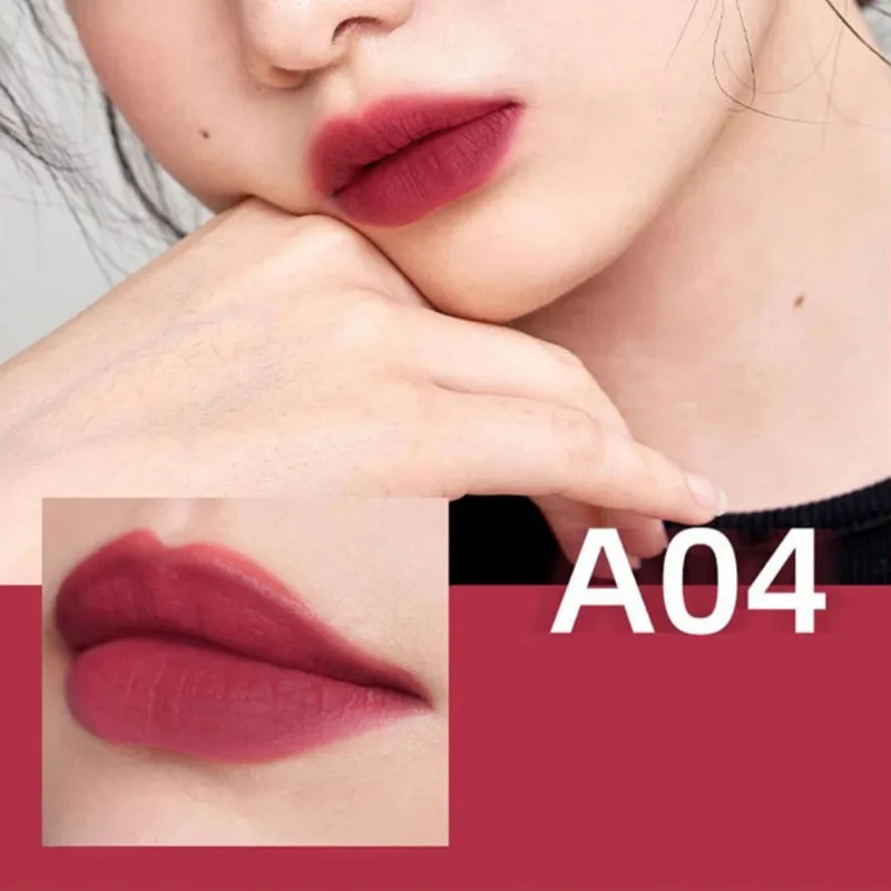 1Pcs Waterproof Highly Pigment Lip Glaze Moisturizing Tinted Red Lip Mud Soft Mate Lipstick Lip Gloss Lasting Color Rendering