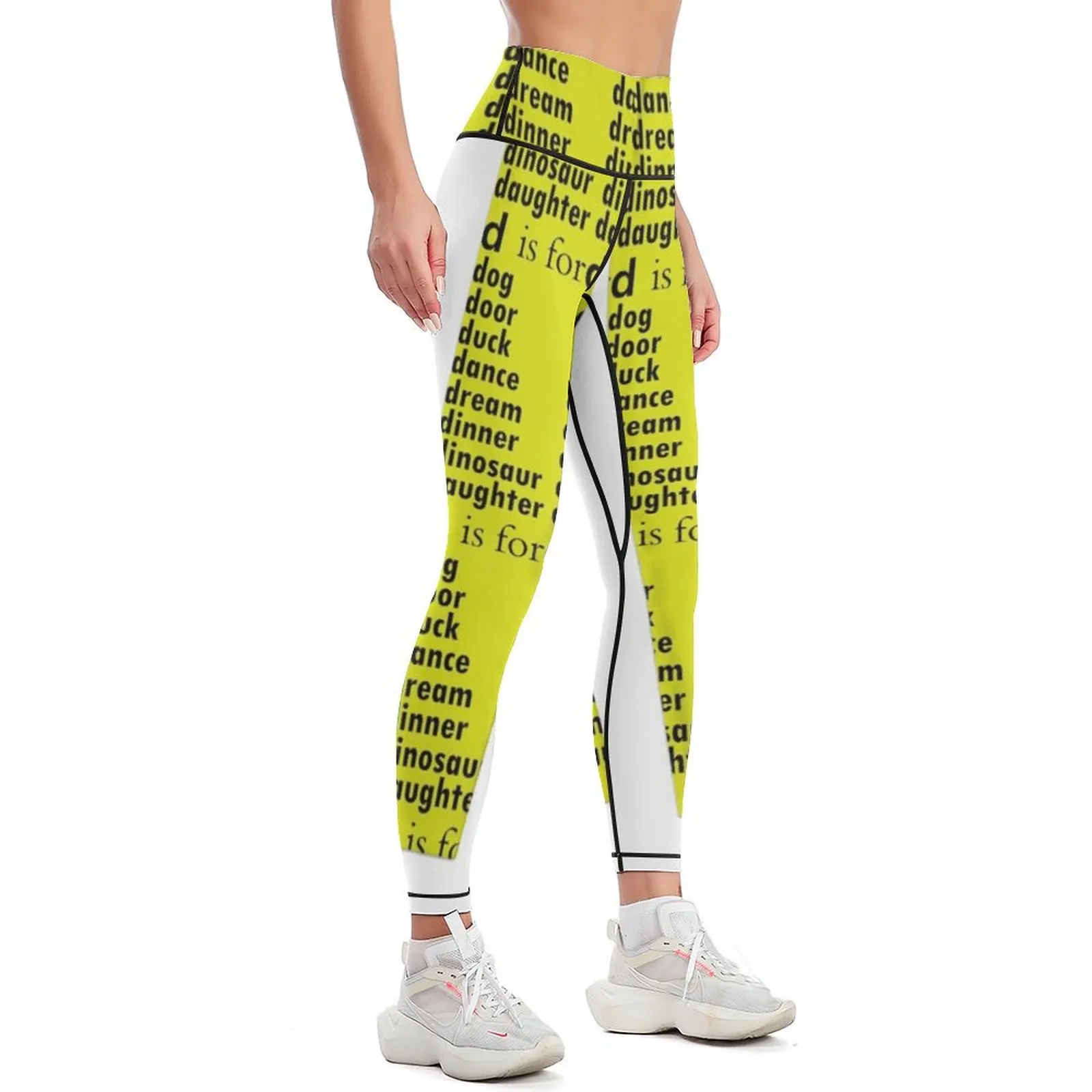 The d is for dog: Alphabet a-z Words -Alphabet Words Leggings Fitness woman Tight fitting woman Womens Leggings