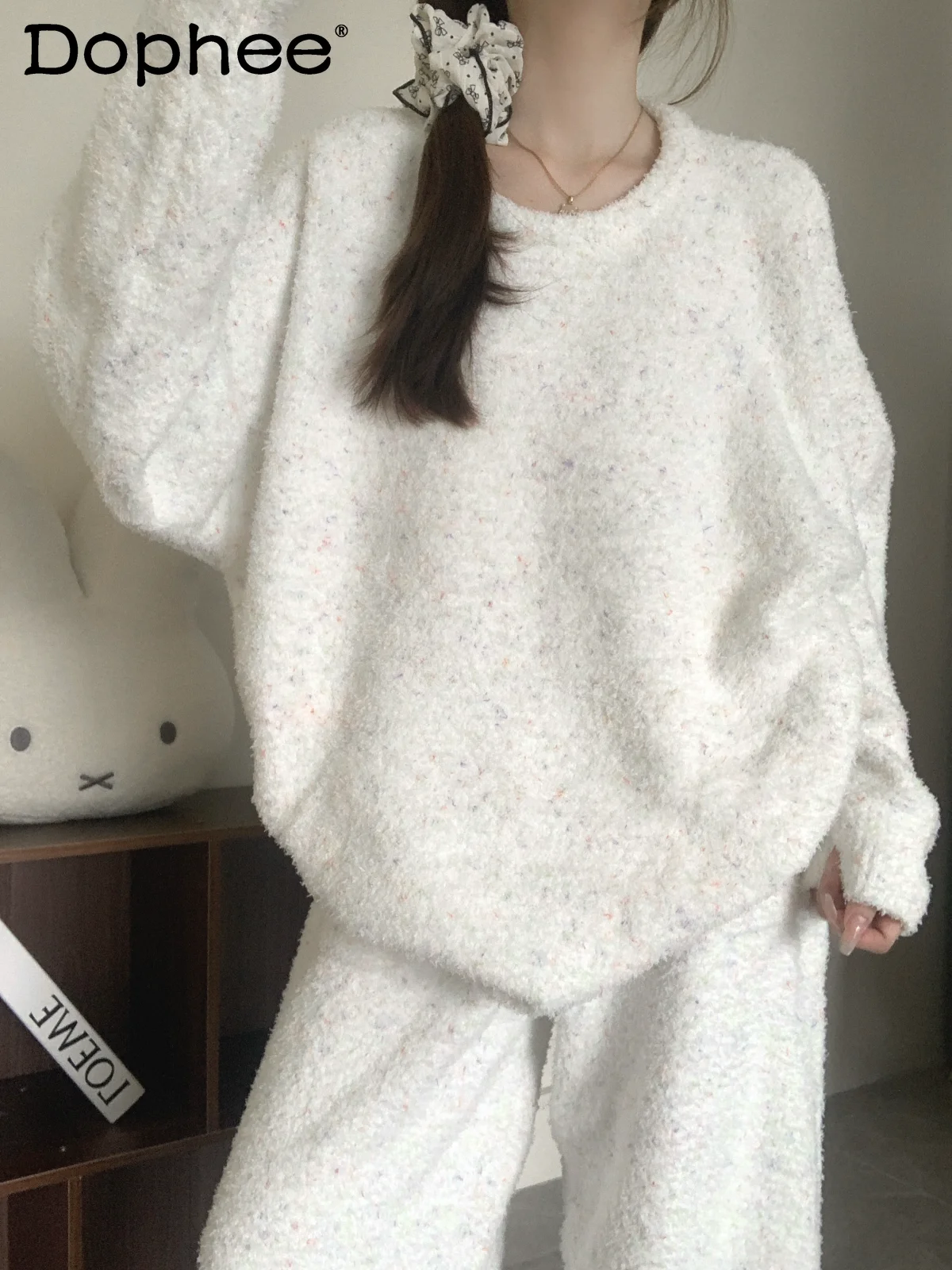 pyjama-a-col-rond-en-polaire-epaisse-pour-fille-nouveau-style-japonais-chaud-decontracte-confortable-doux-ensemble-de-vetements-de-maison-hiver-2025