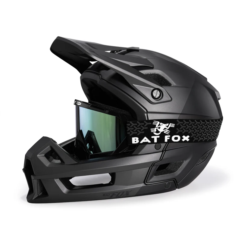 BATFOX Full Face MTB Bike Helmet Shock-Absorbing EPS Liner Secure Retention System Durable Full Face Helmet for Downhill Biking