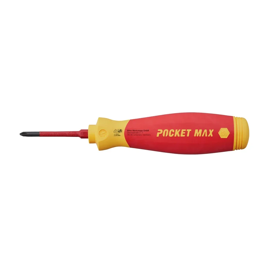 WIHA 45296 Destornillador Aislado 4 en 1 PocketMax 1000V SlimBits Herramienta Profesional