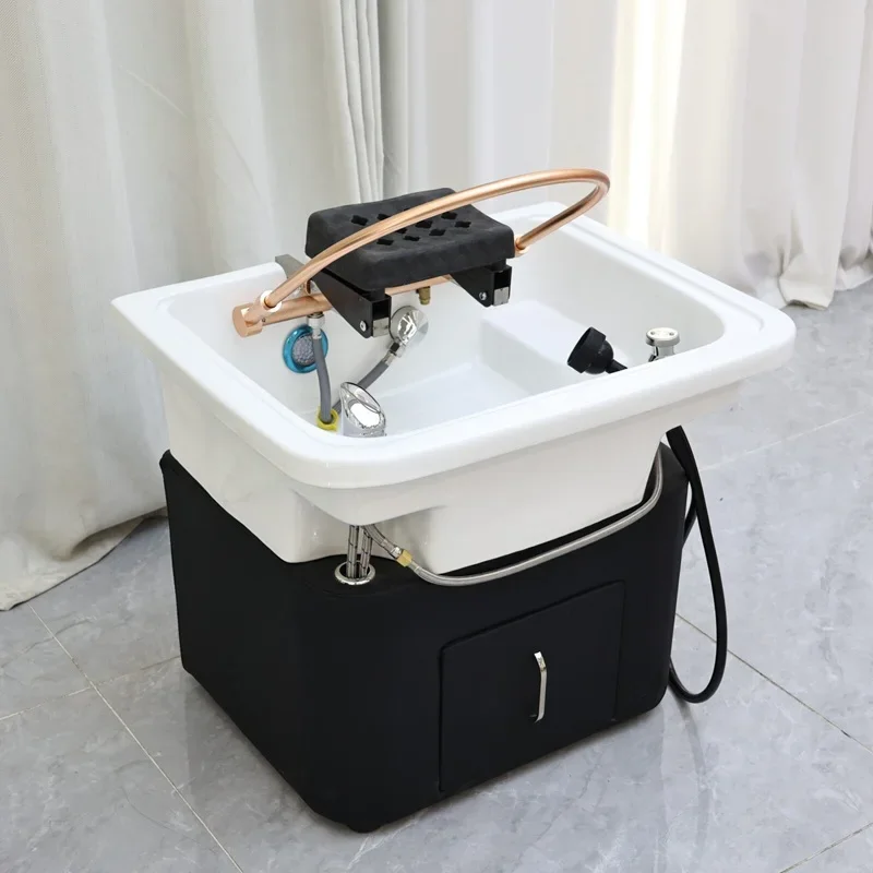 #Modern Barber Shop Hair Spa Salon Equipment Portable Head Spa Hair Washing Sink With Water Circulation Removable Shampoo Basin