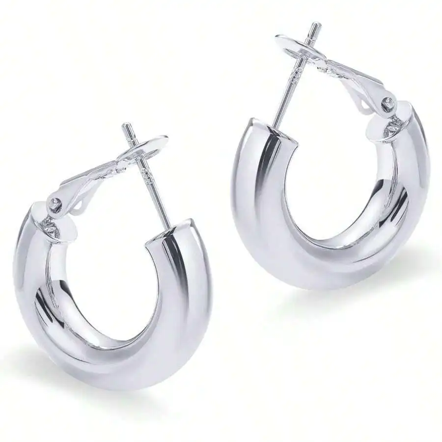 

Chunky Hoop Earrings Lightweight Post Back For Women