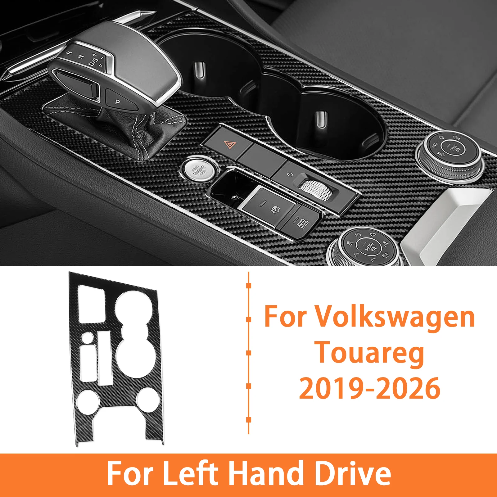 Voor Volkswagen Touareg 2019-2026 Carbon Fiber Interieur Accessoire Stickers Dashboard Ventilatieopeningen Center Console Versnellingspookpaneel