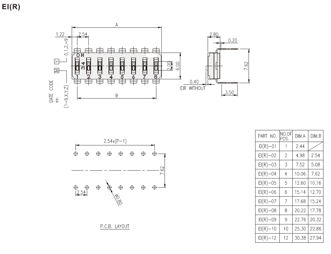 10 PZ/EI-01-V EI-02-V EI-01-V EI-03-V EI-04-V EI-05-V EI-06-V EI-07-V EI-08-V EI-09-V EI-10-V EI-11-V EI-12 -V Interruttore A quadrante