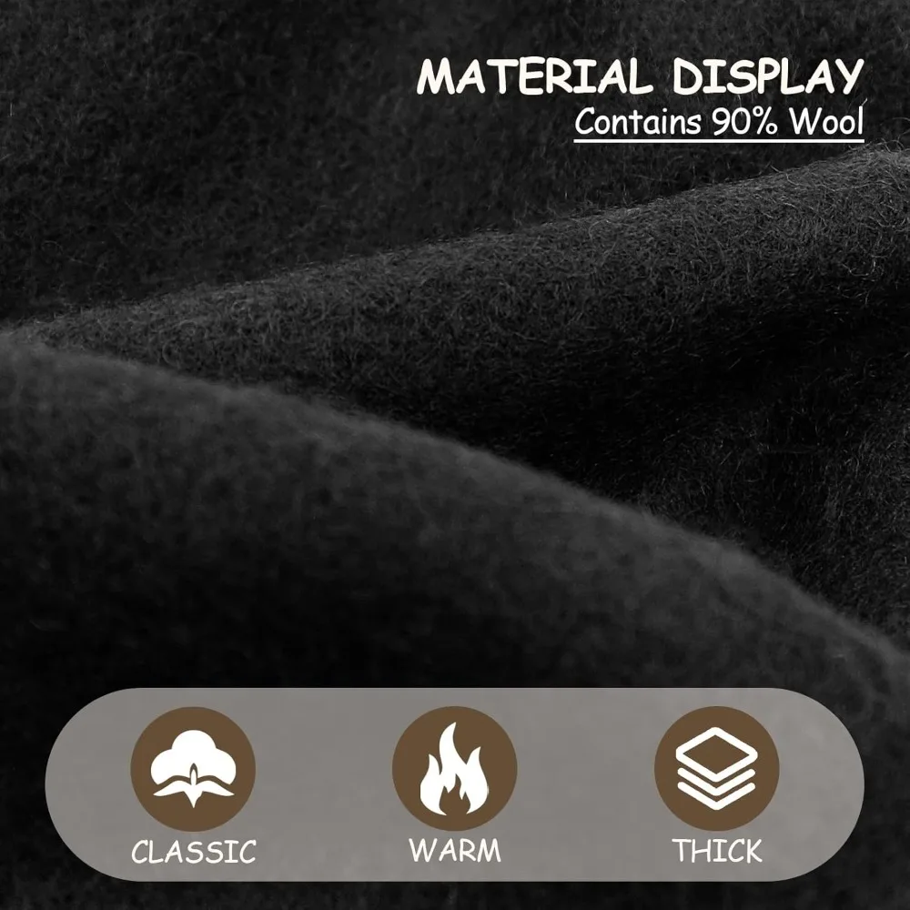 1 قطعة المرأة خمر الصوف عادي قبعة البيريه مع الشتاء سميكة الدافئة الفرنسية الفنان موضة عادية بلون أسود أحمر قبعة قبعة #5