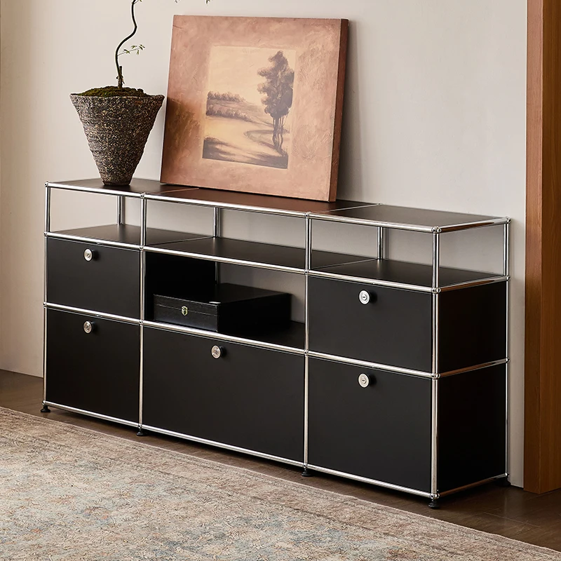 

USM medieval stainless steel dining side cabinet simple modern module combination cabinet living room ins minimalist TV cabinet