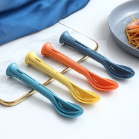 3PCS Portable Tableware Set Wheat Straw Dinnerware Detachable Cutlery Travel Tableware Picnic Dinnerware Set Camping Cutlery Set