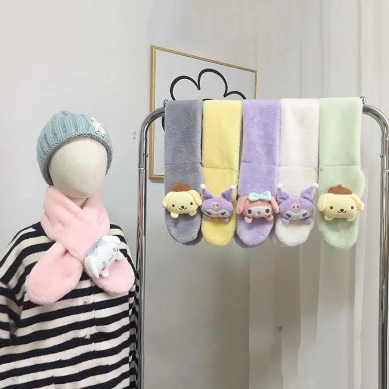 

Милый шарф Sanrio необходимый для осени и зимы плотный мягкий и удобный детский плюшевый шарф из мультфильма
