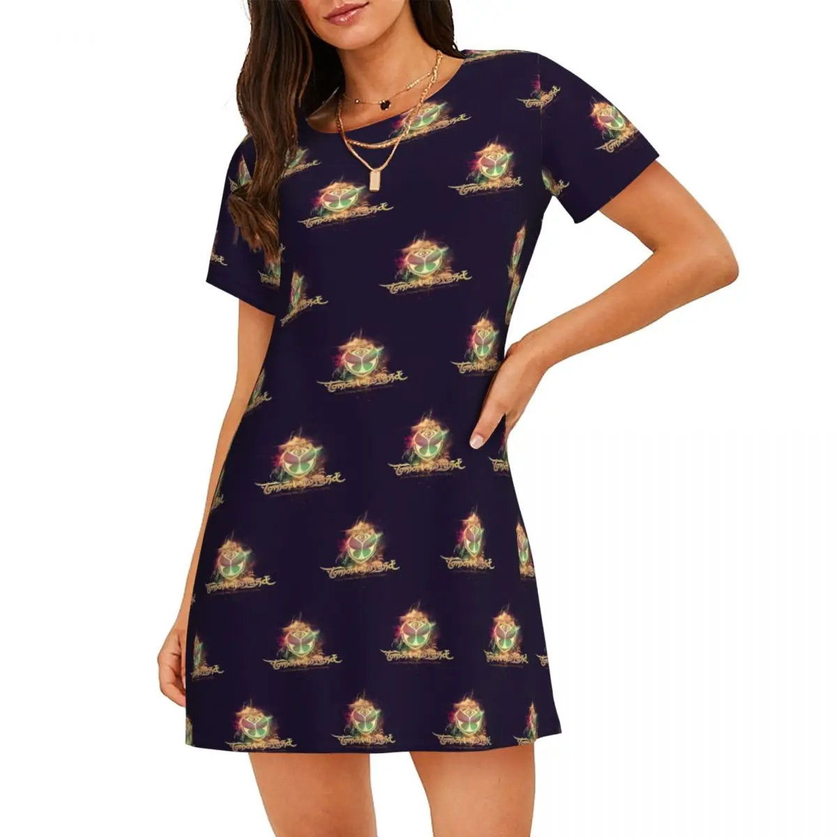 

Custom Tomorrowland Flag Sleepshirts For Sleeping Travels Loose Sleepdress Pajama Dress Soft Nightdress Sleepwear