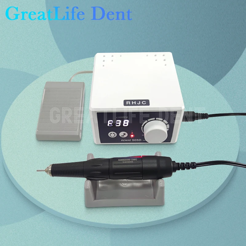 

GreatLife Dent Renhe 505D 38k 80W 38000RPM Dental Nail Drill Jewelry Drills Polisher Machine High Speed Strong Motor Micromotor