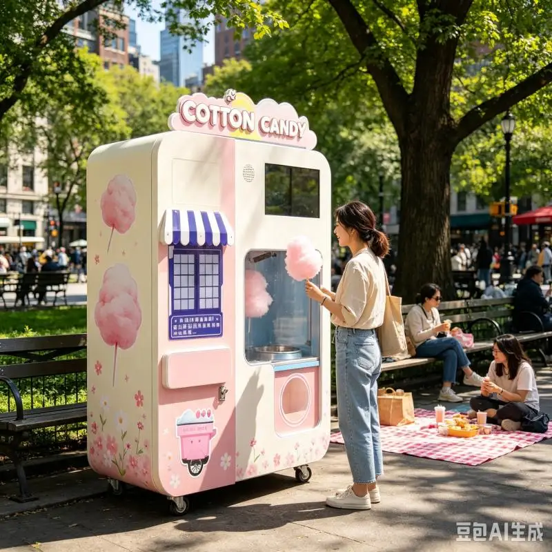 Customized Cotton Candy Vending Machine Automatic Candy Floss Production Equipment Smart Retail Machine With Touch Screen