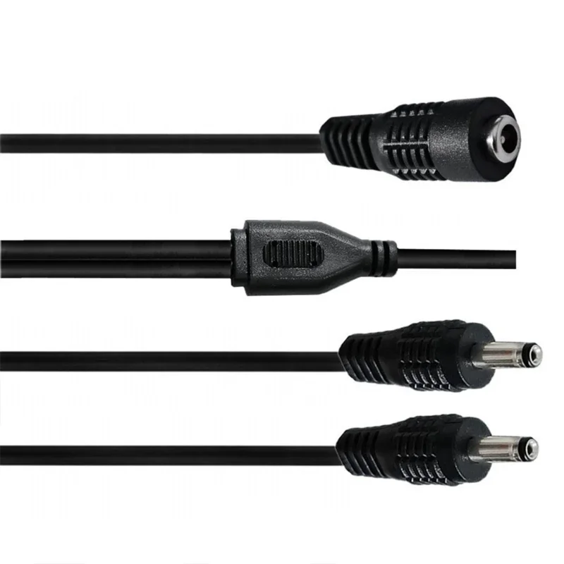 DC 3.5mm x 1.35mm Y Splitter Cable 1 Female to 2 Male ,3.5mm x 1.35mm Power Extension Adapter Cable for CCTV Cameras, LED Light