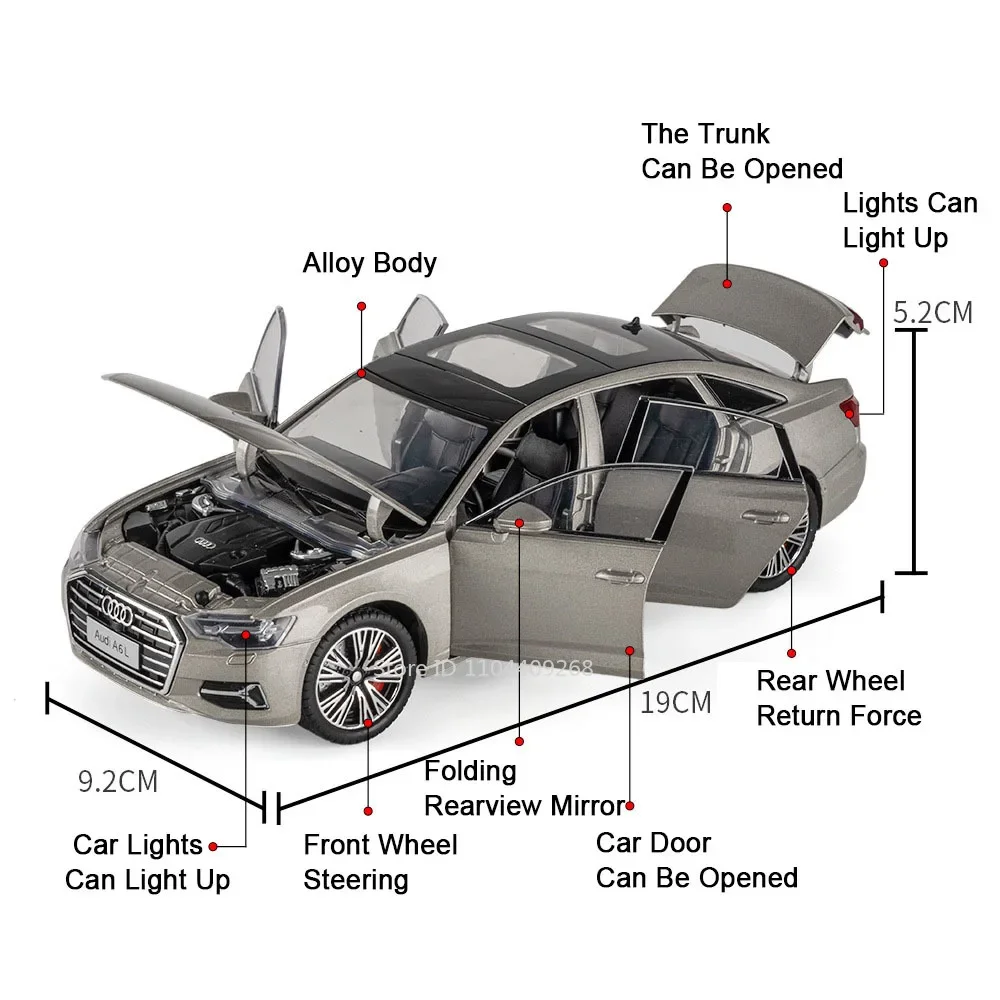 1:24スケール A6L Q5 おもちゃ スポーツカーモデル ダイキャスト合金 ドア開閉 ホイールプルバック ミニチュア車両 子供向けコレクターズアイテム