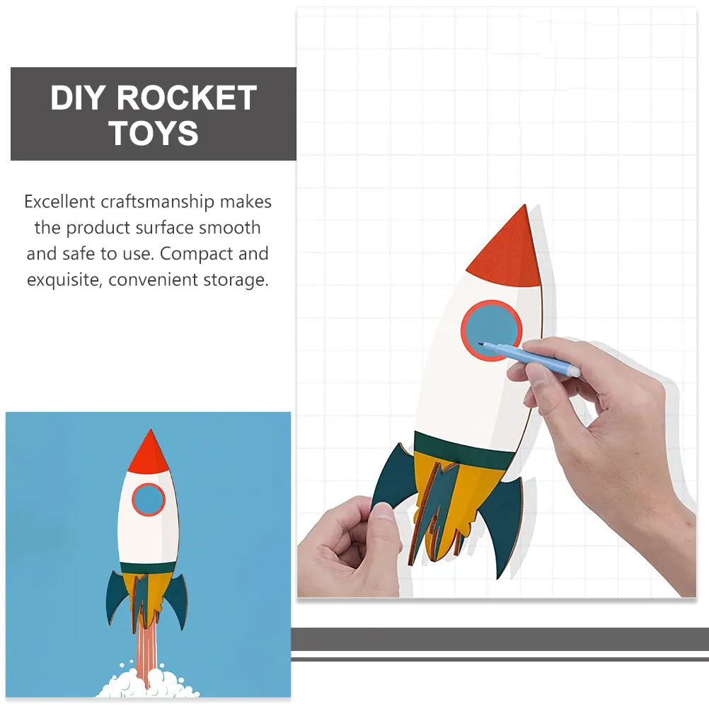 

Набор деревянных заготовок для росписи: Ракета для самостоятельного декорирования, развивающая воображение, для домашнего и школьного использования