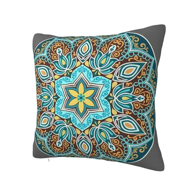 Boho Bohemian Mandala Turquoise Pillow Case 45x45cm Decorative Floral Modern Cushion Cover Car Pillowcase