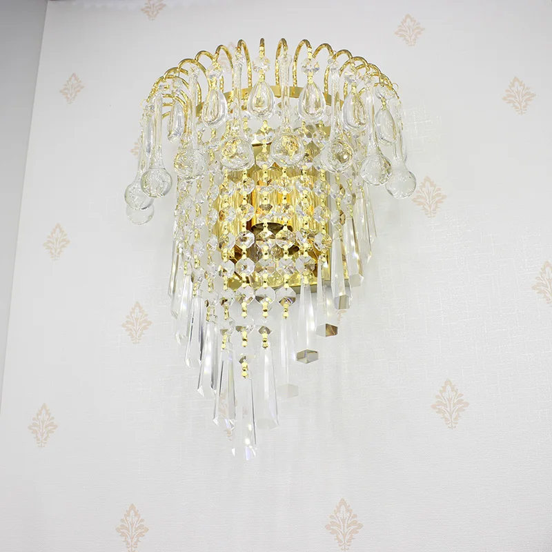 

Classic Crystal LED Wall Light 110v 220v 12v 24v Wall Sconce Glasses Parts Decorative Vintage Crystal Wall Lamp