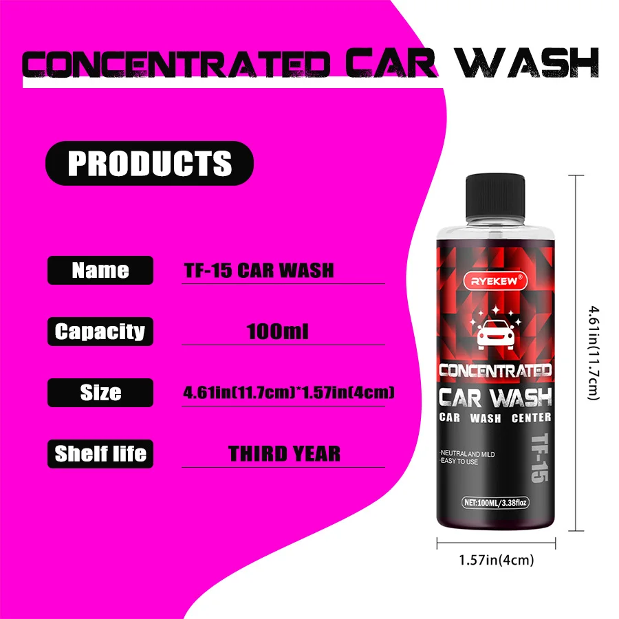 Ryekew Pink Foaming Extreme Bodywash & Wax Foaming Car Wash Soap,Works with Foam Cannons/Guns or Bucket Washes For Cars, Trucks image 6