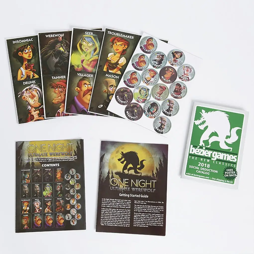 

Board Games One Night Ultimate Werewolf Game Card Daybreak Vampire Alien Bonus Roles Party Home Playing Cards Paper Game Card