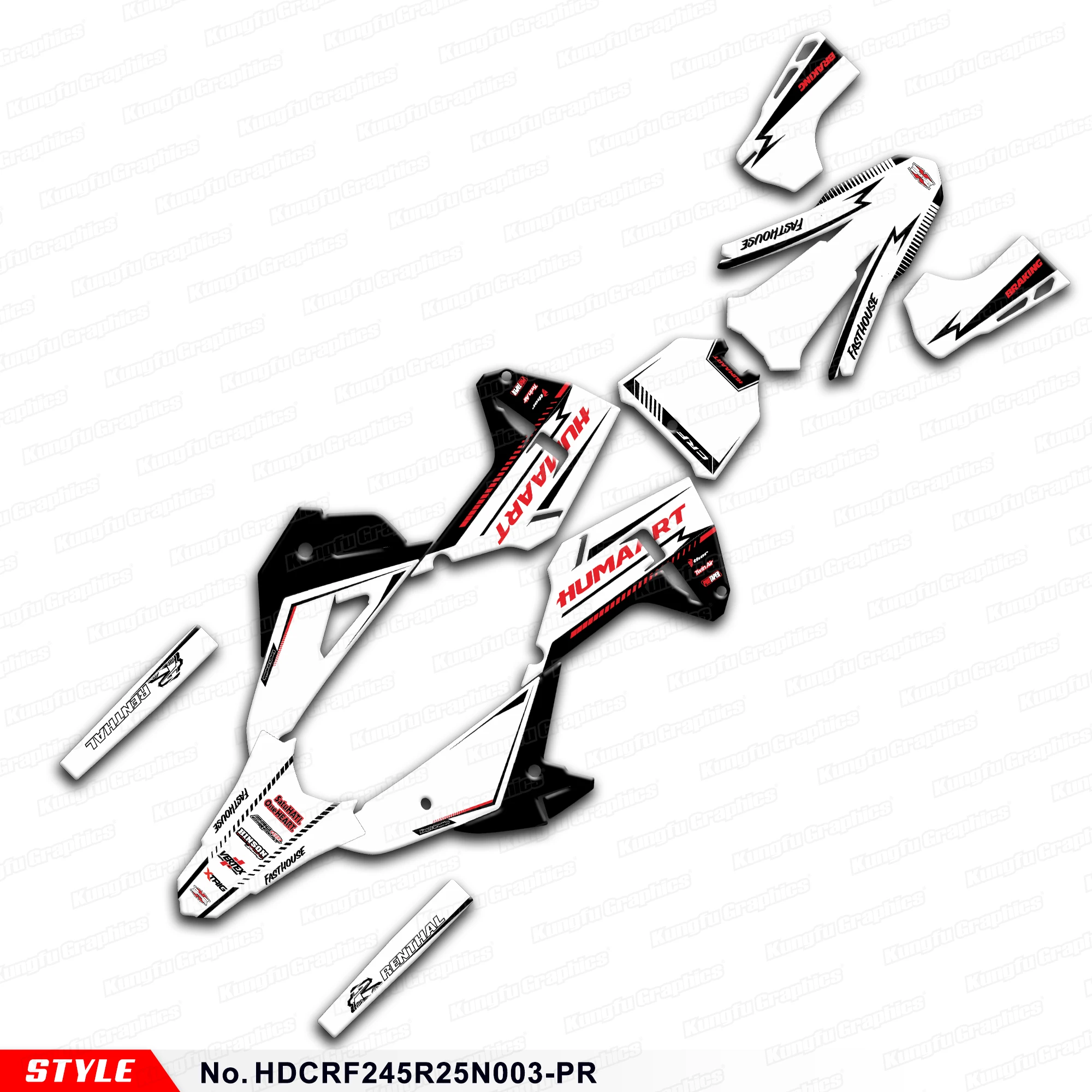 JY RACING MX Graphics Adhesive sticker for 2025 Honda CRF250R CRF450R CRF 250R 450R Refurbishing, HDCRF245R25N003-PR