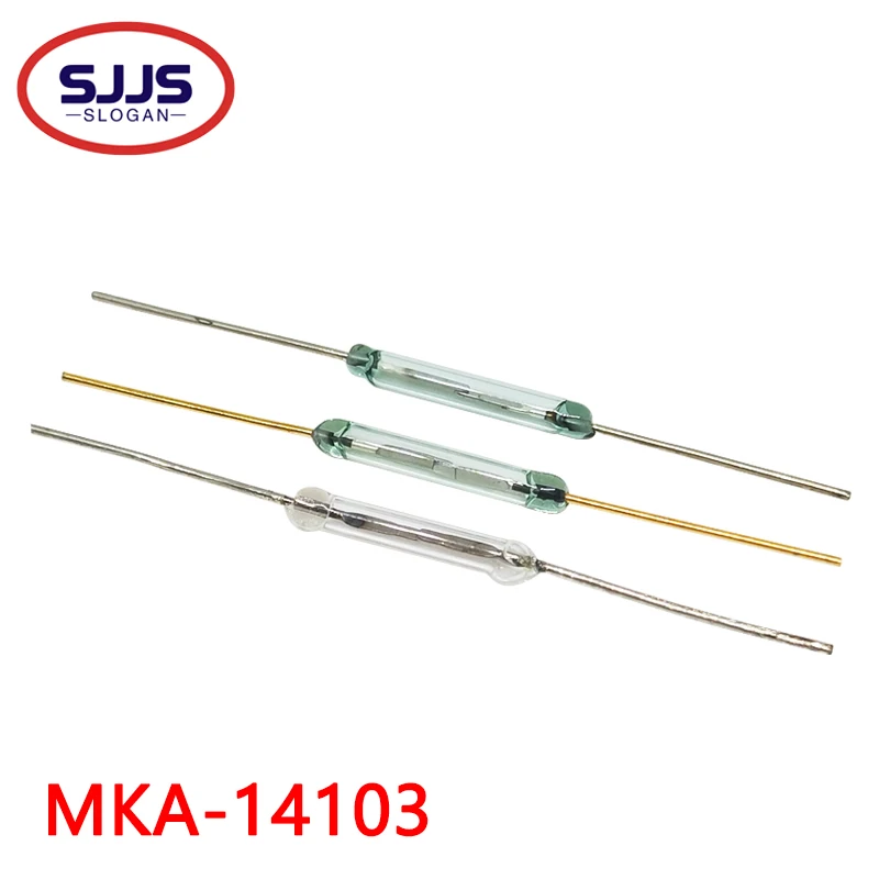 【10PCS】normally open MKA-14103 Tone Leads Glass N/O SPST Reed Switch 10-15AT 2 x 14mm A