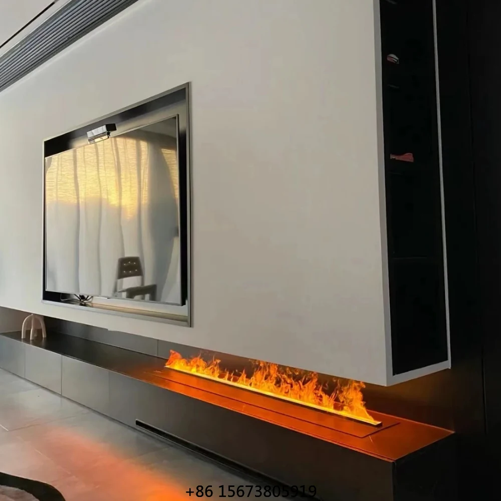 Portable 3D Water Vapor Fireplace - Compact Plug-in Design, Realistic Mist Flame, Remote Control, Great Housewarming Gift