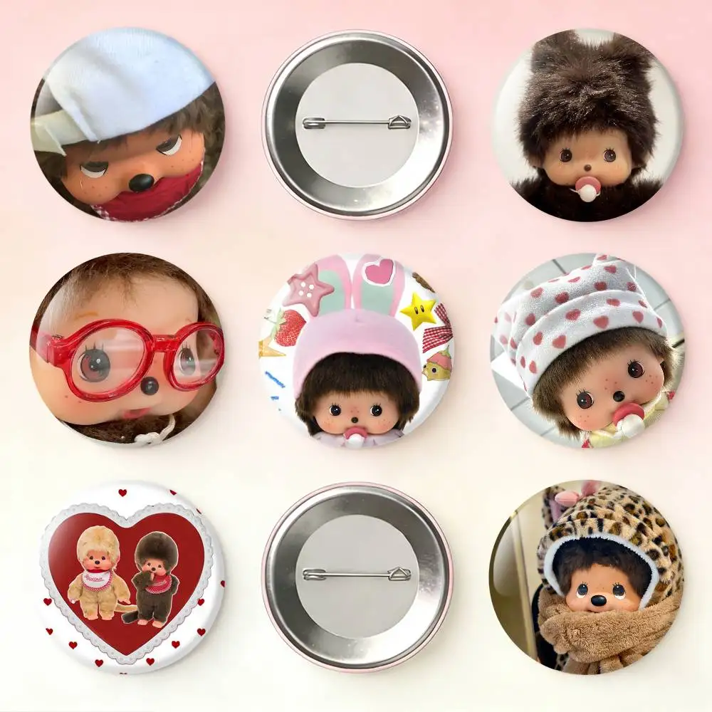 

Cute M-MonchhichiS Laser Badge Applicable For Backpack Clothes Hats Decor Creative Accessories