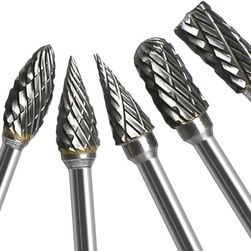 10Pcs Carbide Burr Set Double Cut Slot 3mm Shank Die Grinder For Dremel Rotary Tool Rasp Bits Metal Carving Electric Grinding - view 5