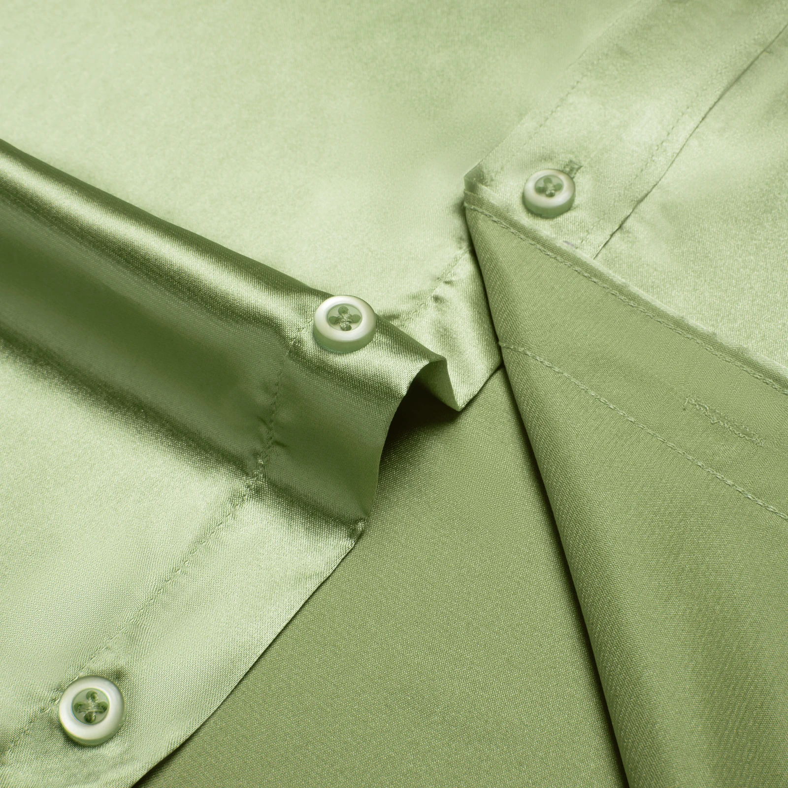Feste Satin hemden für Männer Seide Salbei grün schwarz gelb rot Langarm Herren soziale Hemden Hochzeit Abschluss ball Männer Kleidung