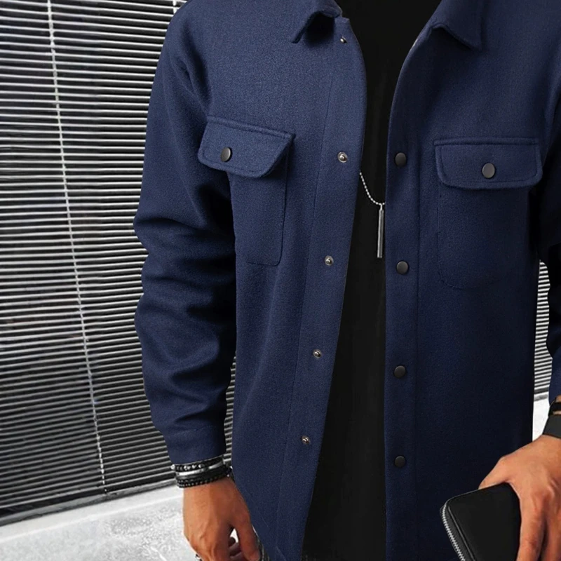 

New Collar Jacket, Loose Fit Jacket, Casual Corduroy Workwear for Men